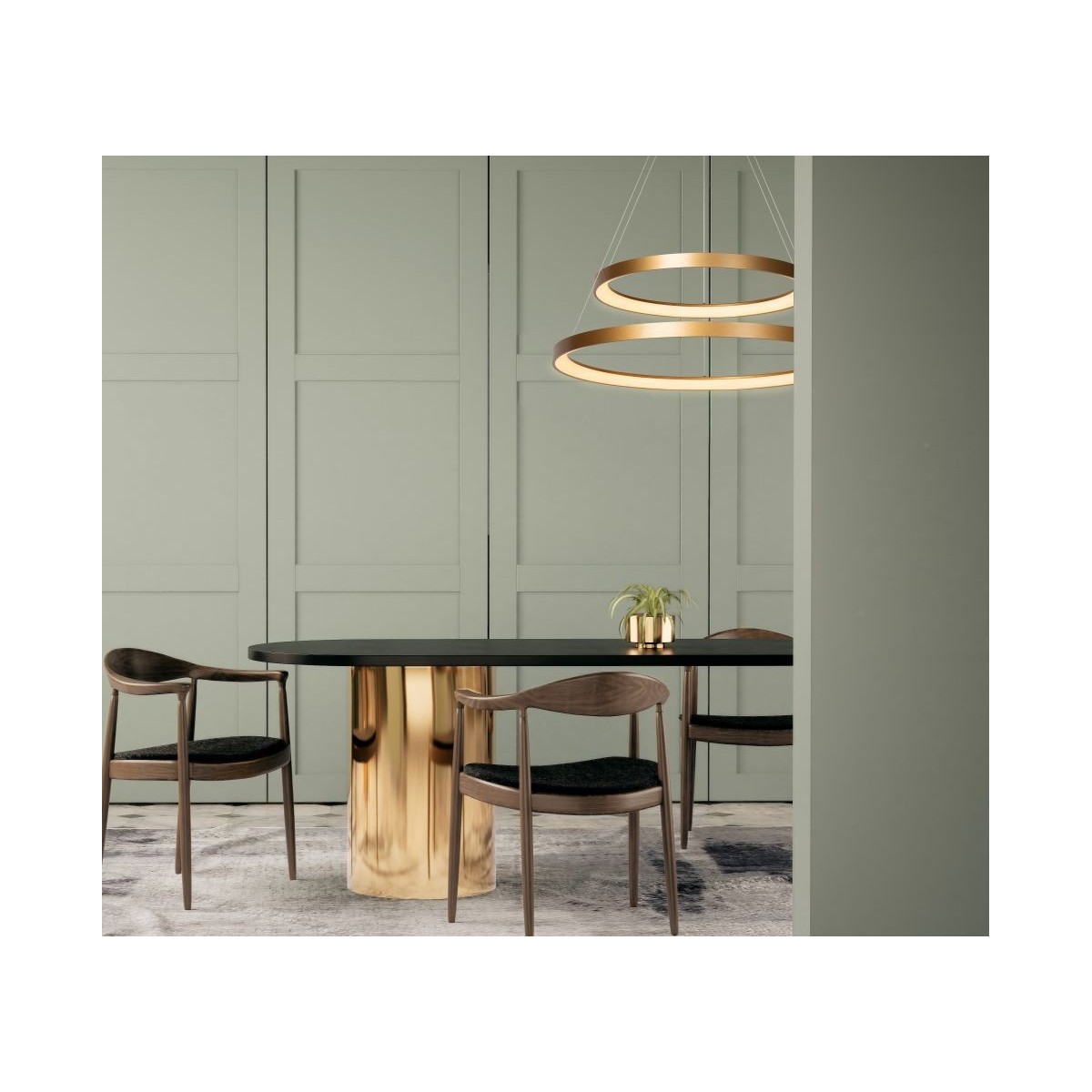 Lucide 46403/92/02 VIDAL - Lampa wisząca - 78 cm - Ściemniacz LED - 1x92W 2700K - Matowe złoto - Mosiądz | Premium