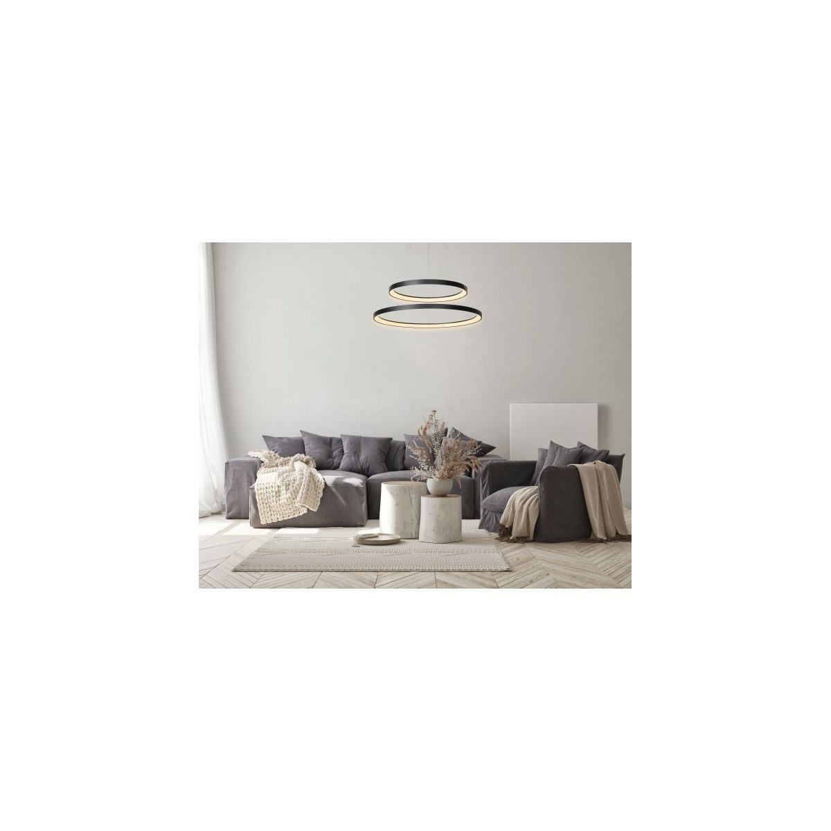 Lucide 46403/92/30 VIDAL - Lampa wisząca - 78 cm - Ściemniacz LED - 1x92W 2700K - Czarny | Premium