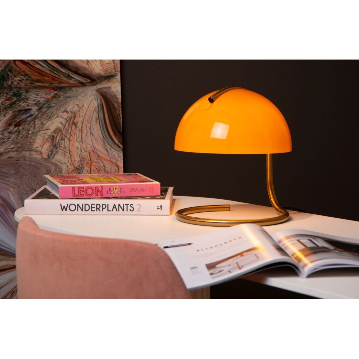 Lucide 46516/01/53 CATO - Lampa stołowa - 23.5 cm - 1xE27 - Pomarańczowa