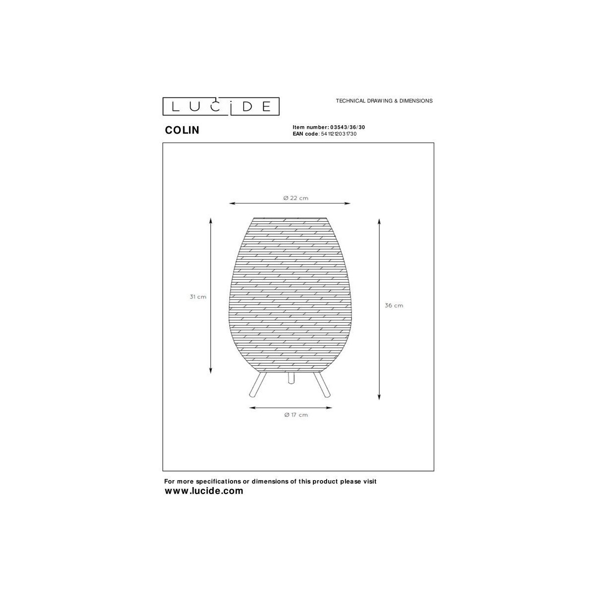 Lucide COLIN 03543/36/30