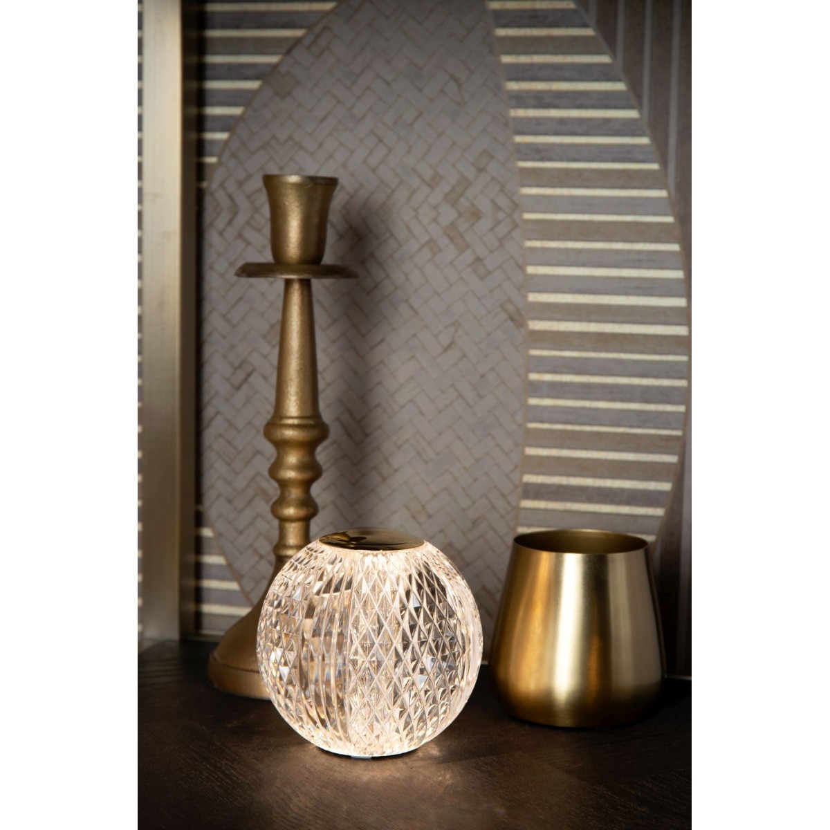 Lucide 13599/09/60 CINTRA - Lampa stołowa akumulatorowa - Akumulator - 9 cm - LED 3-stopniowa regulacja przyciemniania - 1x1.…