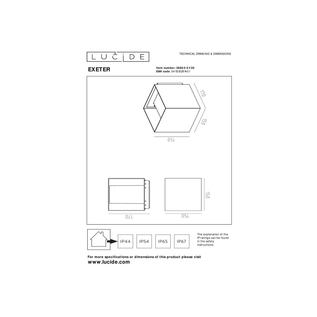 Lucide EXETER 28804/01/30
