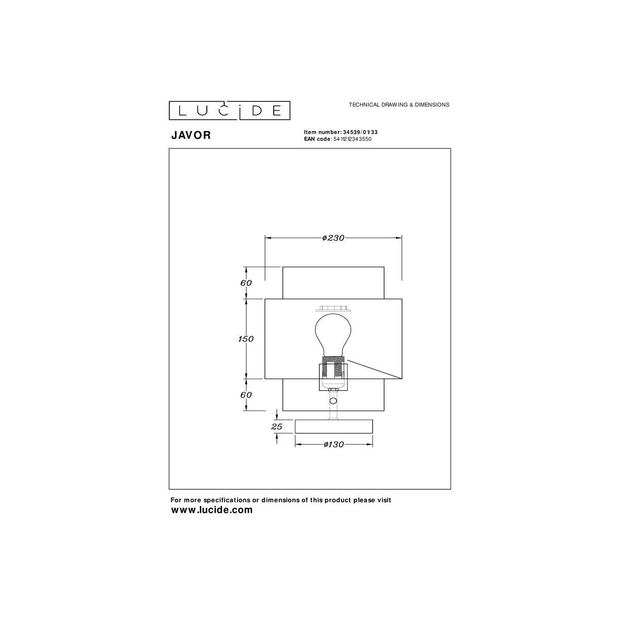 Lucide JAVOR 34539/01/33