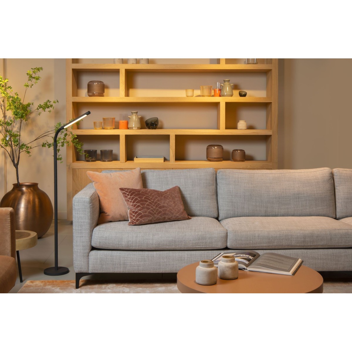 Lucide 36712/04/30 GILLY - Lampa podłogowa do czytania z akumulatorem - Akumulator - Ściemniacz LED - 1x6W 2700K - Czarny