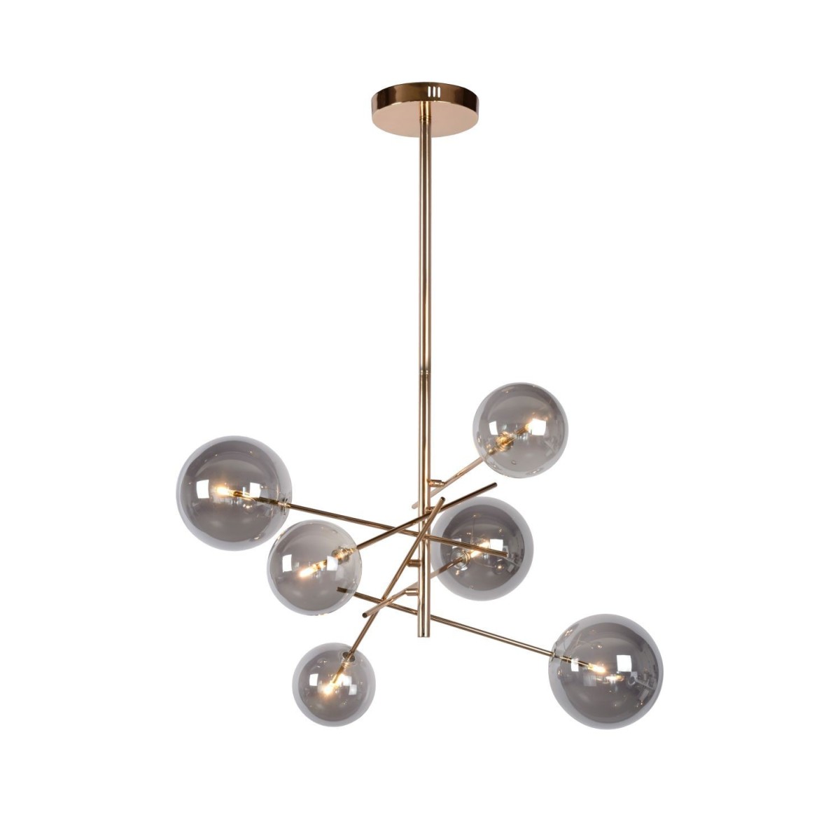 Lucide 46417/06/10 ALARA - Lampa wisząca - 72 cm - LED - G4 - 6x1.5W 2700K - Złota