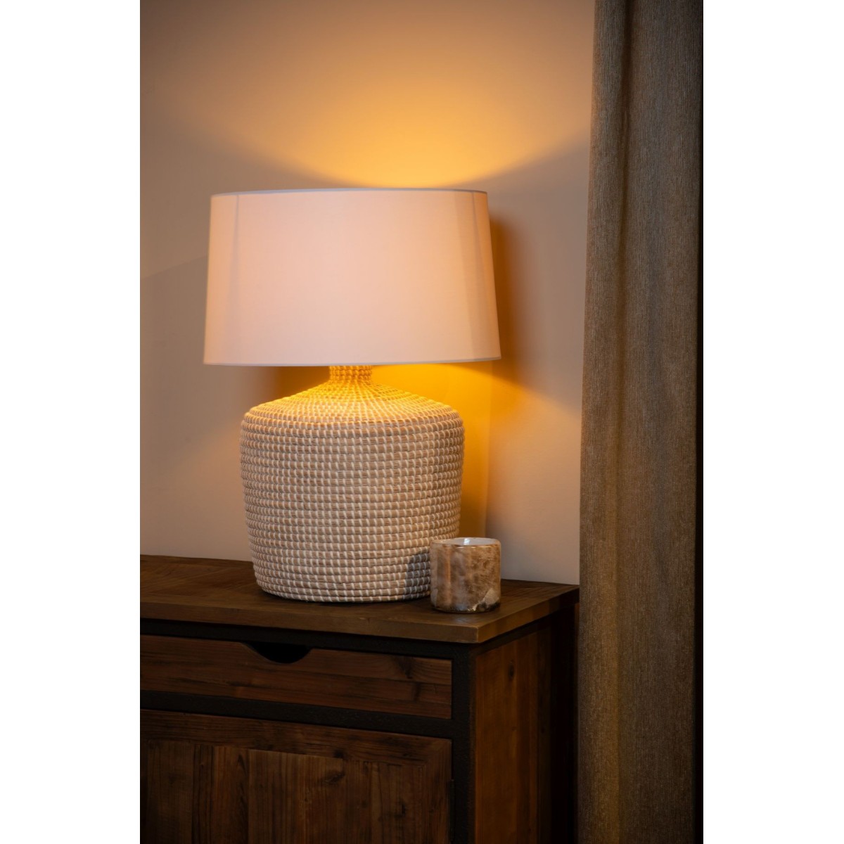 Lucide 10552/81/73 AMBALA - Lampa stołowa - 45 cm - 1xE27 - Naturalna | Premium