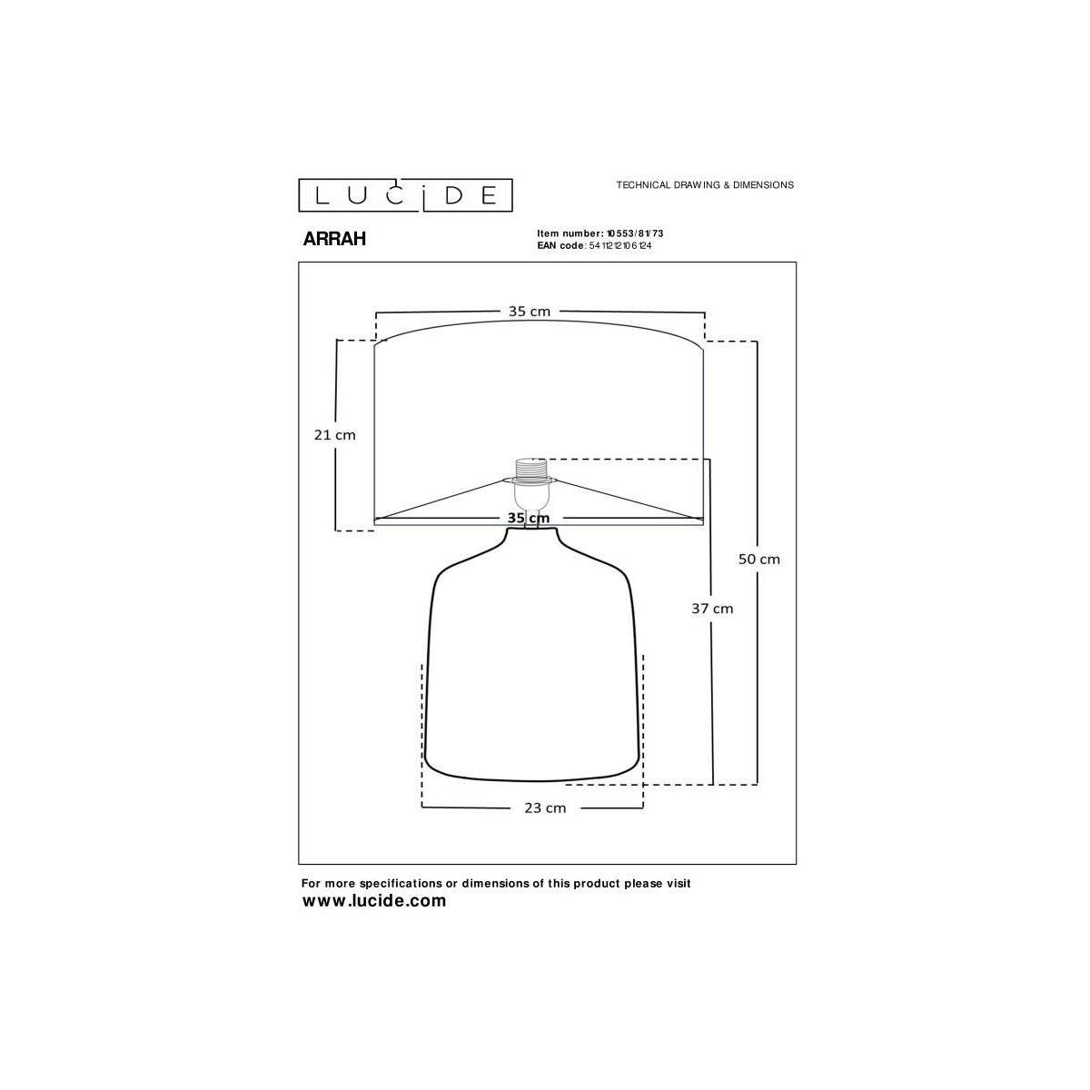Lucide 10553/81/73 ARRAH - Lampa stołowa - 35 cm - 1xE27 - Naturalna | Premium