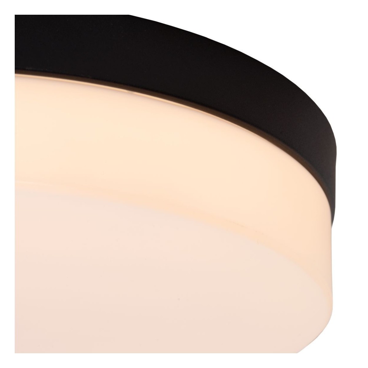 Lucide 79111/30/30 BISKIT - Lampa sufitowa łazienkowa wpuszczana - 28 cm - LED - 1x18W 2700K - IP44 - Czujnik ruchu - Czarny
