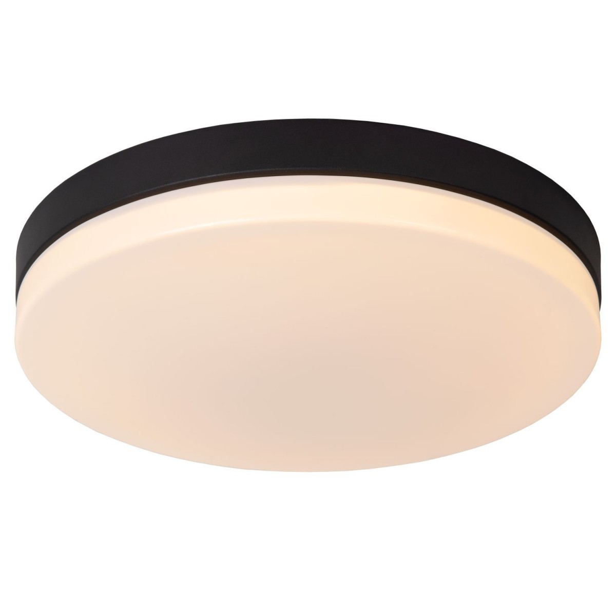 Lucide 79111/40/30 BISKIT - Lampa sufitowa łazienkowa wpuszczana - 40 cm - LED - 1x36W 2700K - IP44 - Czujnik ruchu - Czarny