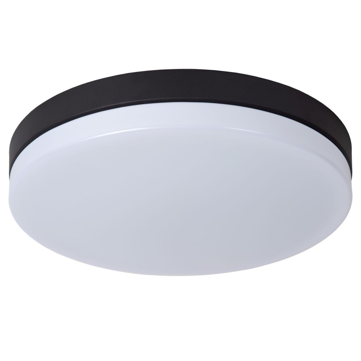 Lucide 79111/40/30 BISKIT - Lampa sufitowa łazienkowa wpuszczana - 40 cm - LED - 1x36W 2700K - IP44 - Czujnik ruchu - Czarny
