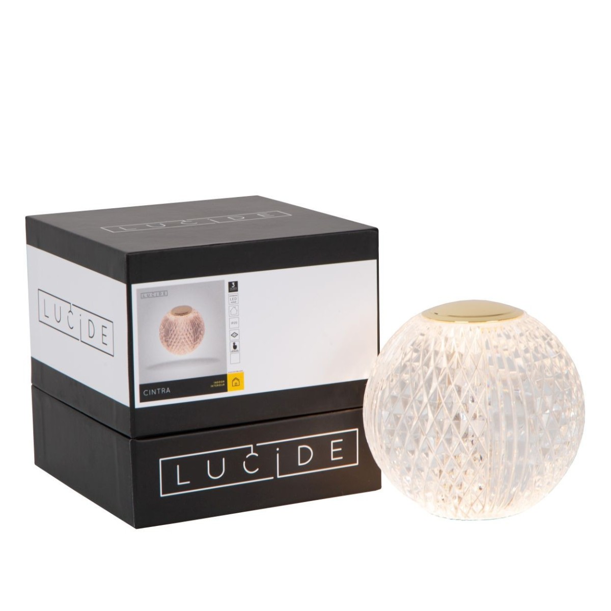 Lucide 13599/01/60 CINTRA - Lampa stołowa akumulatorowa - Akumulator - 9 cm - LED 3-stopniowa regulacja przyciemniania - 1x1.…