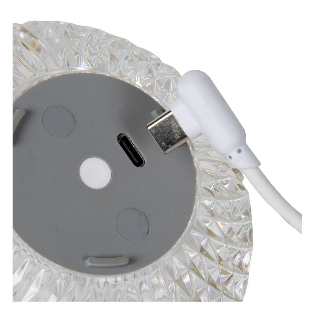 Lucide 13599/02/60 CINTRA - Lampa stołowa akumulatorowa - Akumulator - 11 cm - LED 3 StepDim - 1x2W 2700K - Przezroczysta