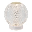Lucide 13599/02/60 CINTRA - Lampa stołowa akumulatorowa - Akumulator - 11 cm - LED 3 StepDim - 1x2W 2700K - Przezroczysta