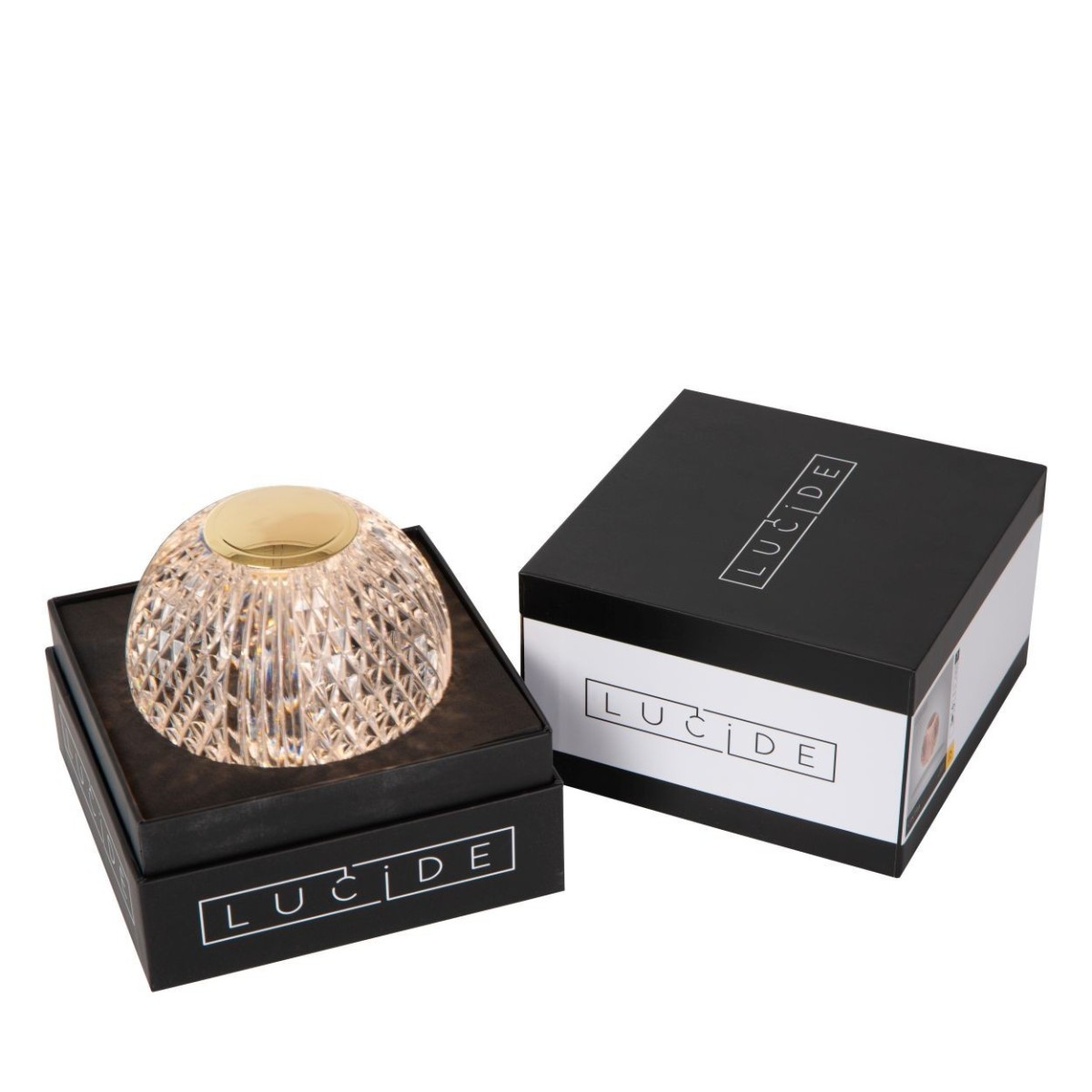 Lucide 13599/02/60 CINTRA - Lampa stołowa akumulatorowa - Akumulator - 11 cm - LED 3 StepDim - 1x2W 2700K - Przezroczysta