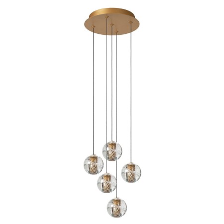 Lucide 13497/15/02 DILENKO - Lampa wisząca - 31 cm - LED Dim. - 5x3.5W 2700K - Matowe złoto - Mosiądz