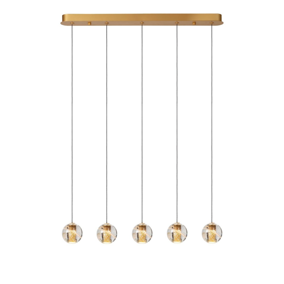 Lucide 13497/16/02 DILENKO - Lampa wisząca - LED ściemnialna - 5x3.5W 2700K - matowe złoto - mosiądz