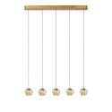 Lucide 13497/16/02 DILENKO - Lampa wisząca - LED ściemnialna - 5x3.5W 2700K - matowe złoto - mosiądz