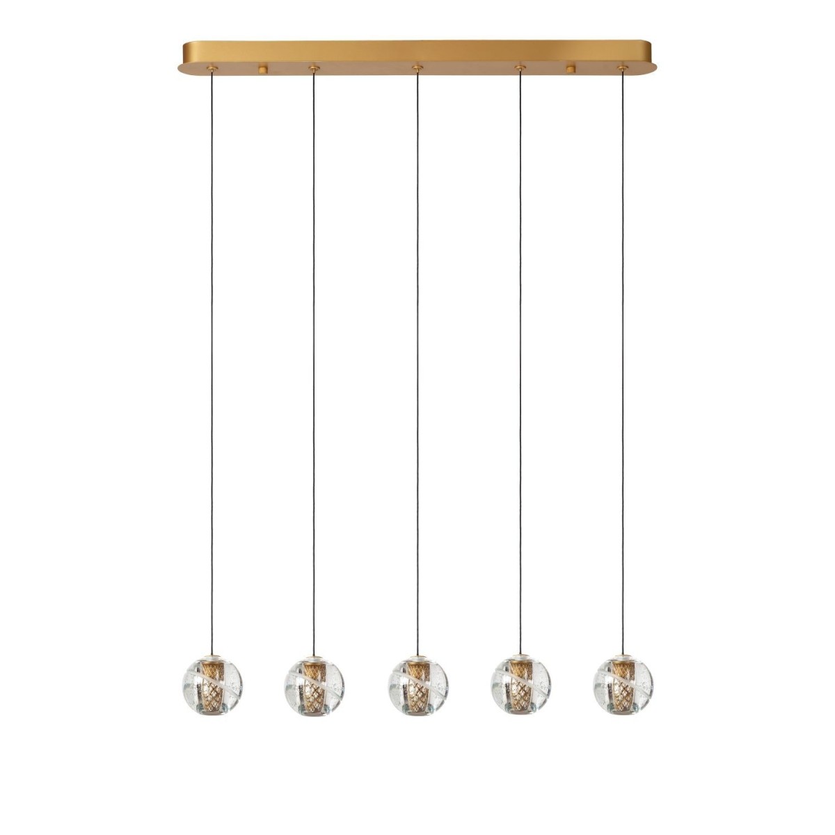 Lucide 13497/16/02 DILENKO - Lampa wisząca - LED ściemnialna - 5x3.5W 2700K - matowe złoto - mosiądz