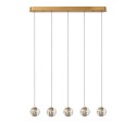 Lucide 13497/16/02 DILENKO - Lampa wisząca - LED ściemnialna - 5x3.5W 2700K - matowe złoto - mosiądz