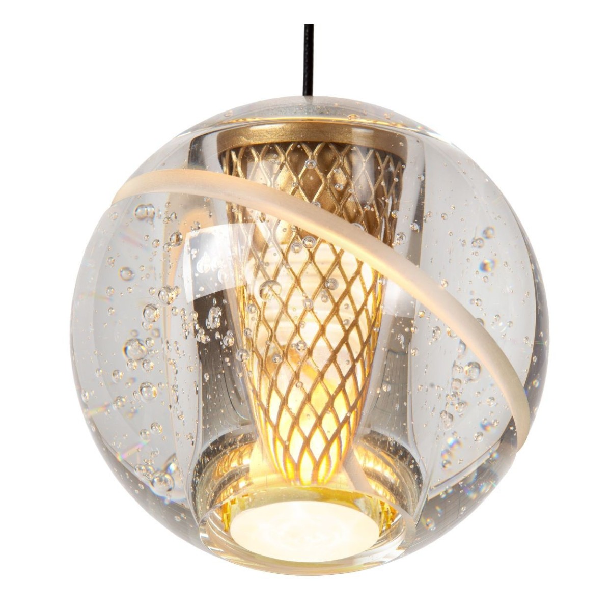 Lucide 13497/16/02 DILENKO - Lampa wisząca - LED ściemnialna - 5x3.5W 2700K - matowe złoto - mosiądz
