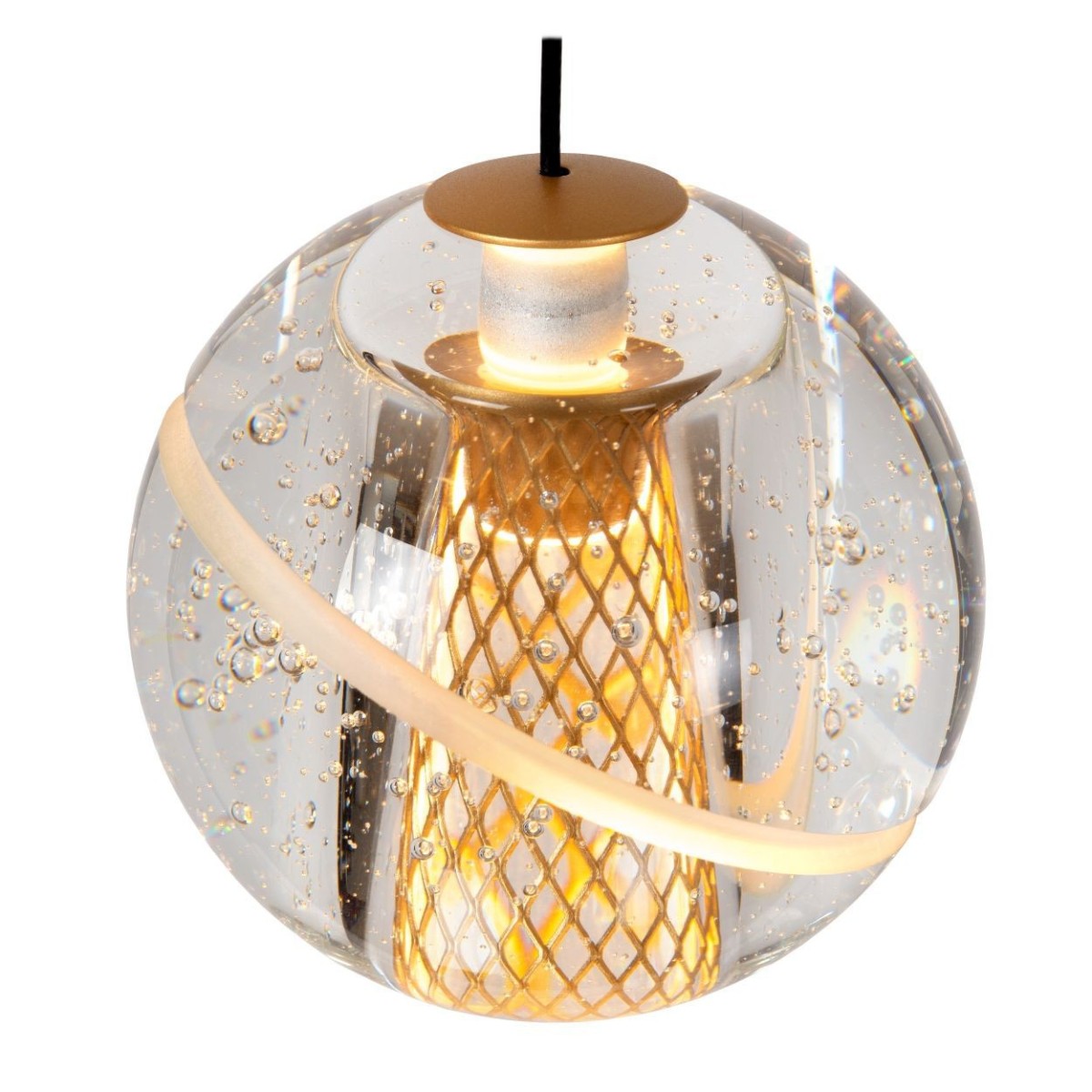 Lucide 13497/16/02 DILENKO - Lampa wisząca - LED ściemnialna - 5x3.5W 2700K - matowe złoto - mosiądz