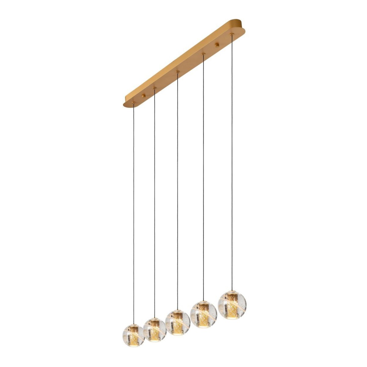 Lucide 13497/16/02 DILENKO - Lampa wisząca - LED ściemnialna - 5x3.5W 2700K - matowe złoto - mosiądz