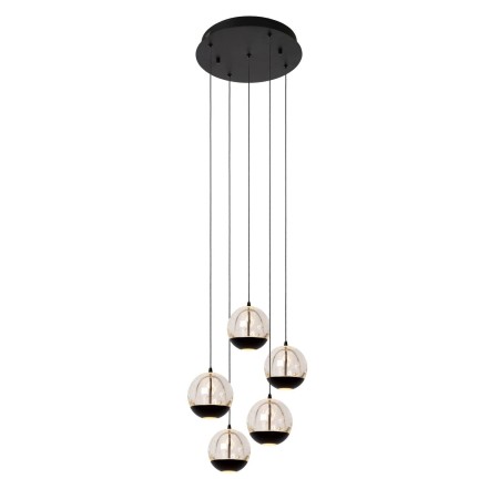 Lucide 13498/24/30 SENTUBAL - Lampa wisząca - 35 cm - Ściemniacz LED - 5x5.2W 2700K - Czarny