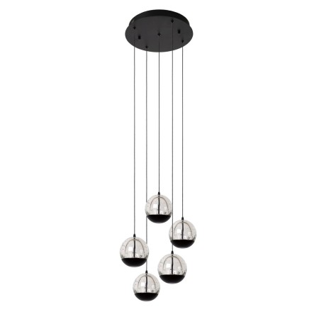Lucide 13498/24/30 SENTUBAL - Lampa wisząca - 35 cm - Ściemniacz LED - 5x5.2W 2700K - Czarny