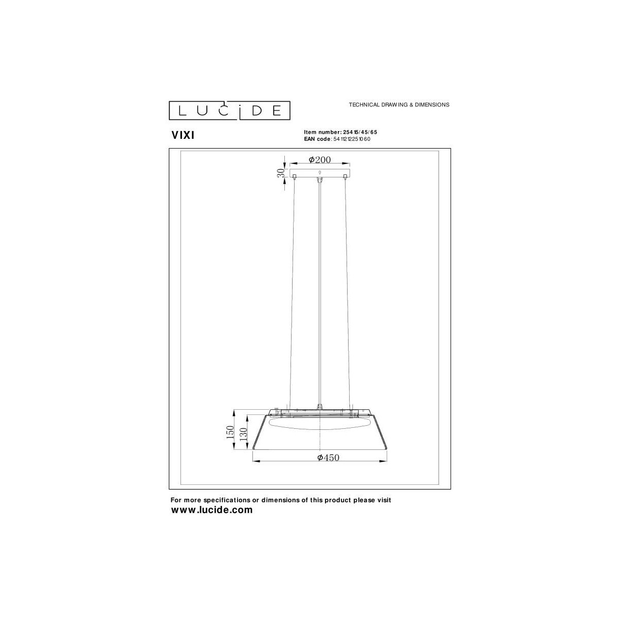 Lucide VIXI 25415/45/65