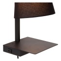Lucide 30295/01/30 GREGORY - Lampka nocna - Kinkiet - 1xE27 - Z portem ładowania USB - Czarny