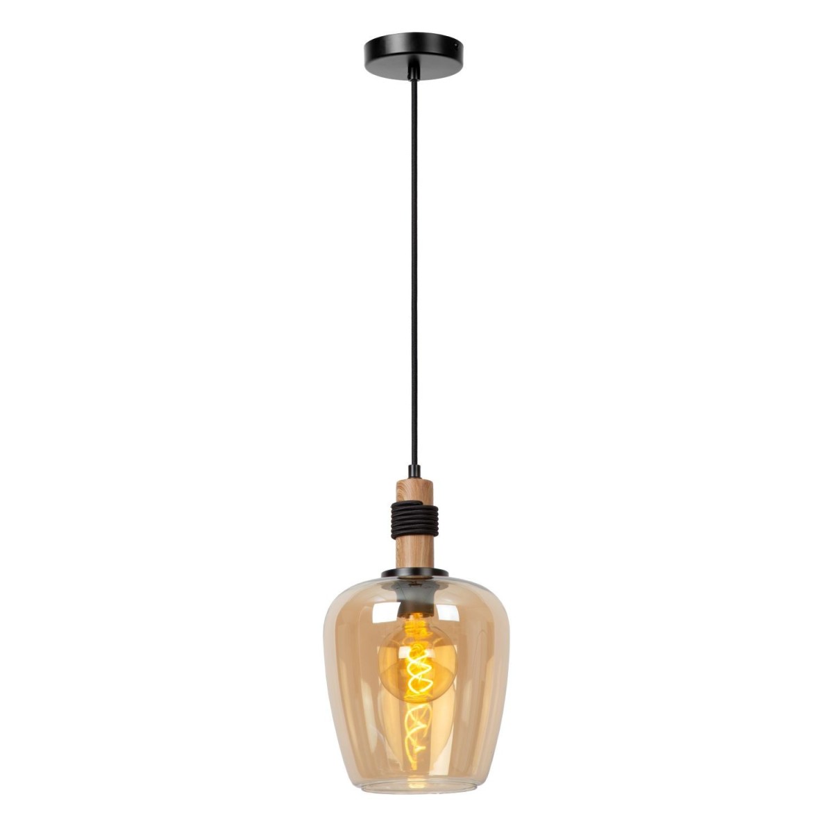 Lucide 45408/22/62 ILONA - Lampa wisząca - 22 cm - 1xE27 - Bursztynowa