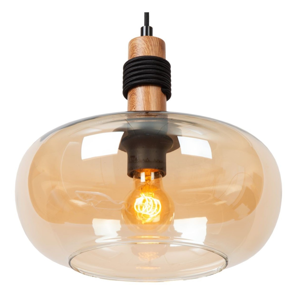 Lucide 45408/30/62 ILONA - Lampa wisząca - 30 cm - 1xE27 - Bursztynowa