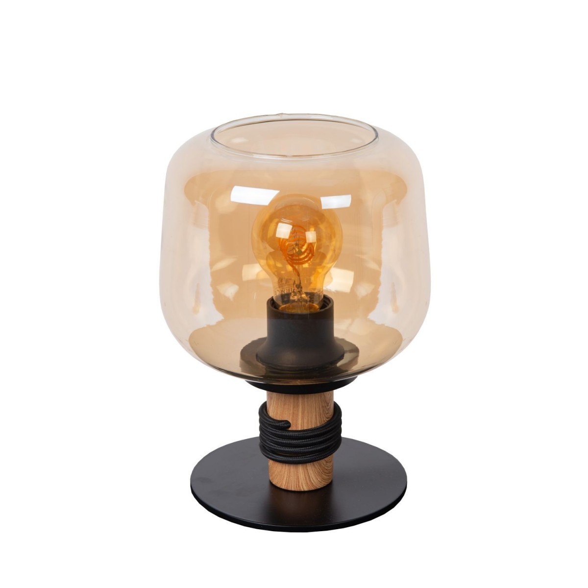 Lucide 45508/01/62 ILONA - Lampa stołowa - 18 cm - 1xE27 - Bursztynowa
