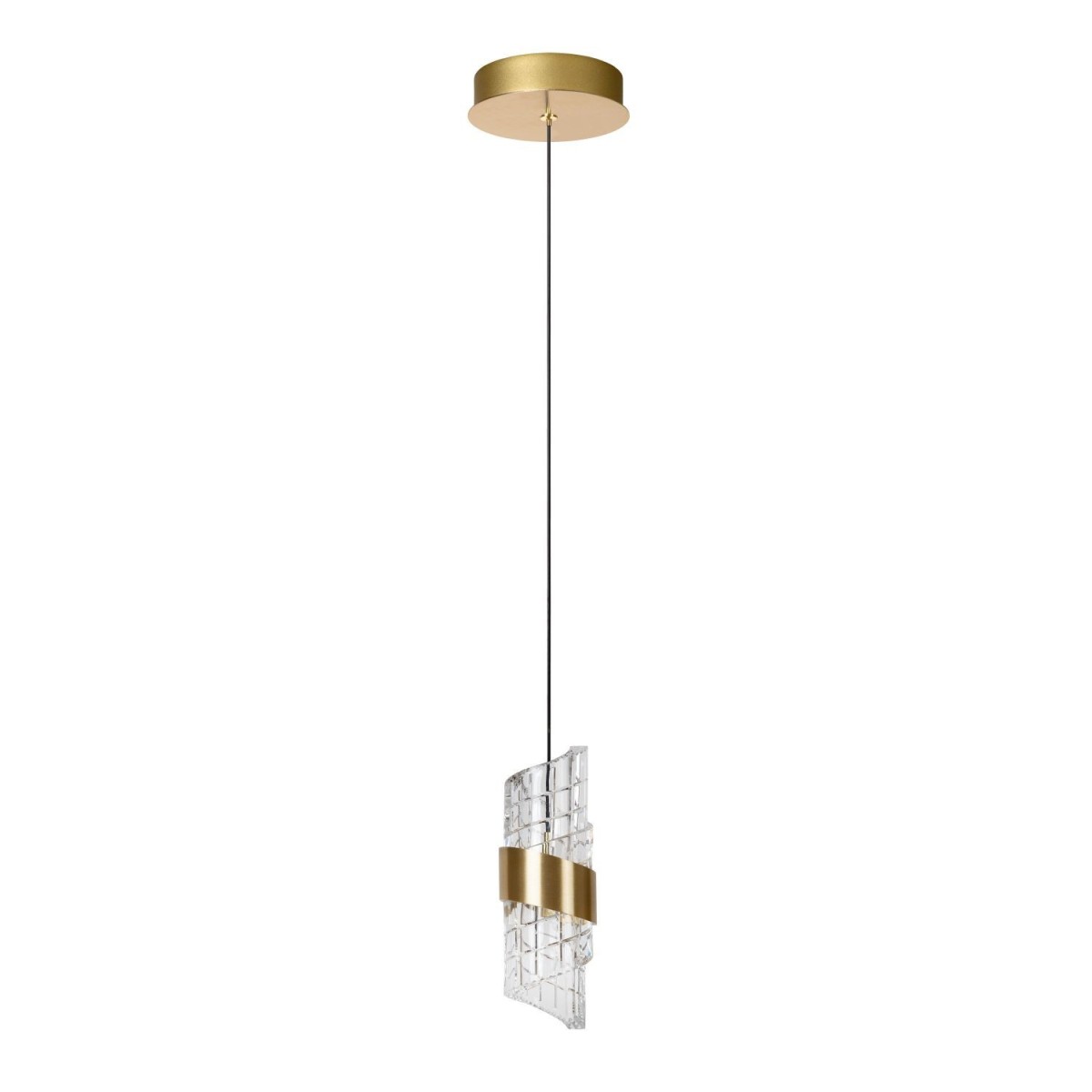 Lucide 13496/07/02 KLIGANDE - Lampa wisząca - 13 cm - LED - 1x9W 2700K - Matowe złoto - Mosiądz