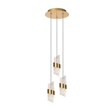 Lucide 13496/21/02 KLIGANDE - Lampa wisząca - 25 cm - Ściemniacz LED - 3x8W 2700K - Matowe złoto - Mosiądz