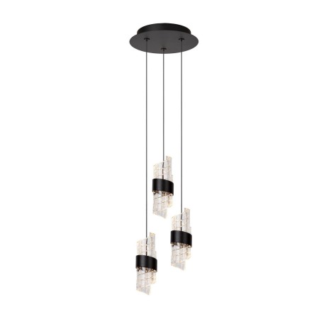 Lucide 13496/21/30 KLIGANDE - Lampa wisząca - 25 cm - Ściemniacz LED - 3x8W 2700K - Czarny