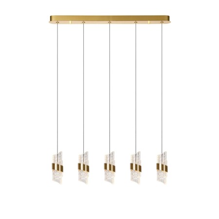 Lucide 13496/35/02 KLIGANDE - Lampa wisząca - LED Dim. - 5x7.8W 2700K - Matowe złoto - Mosiądz
