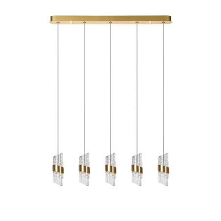 Lucide 13496/35/02 KLIGANDE - Lampa wisząca - LED Dim. - 5x7.8W 2700K - Matowe złoto - Mosiądz