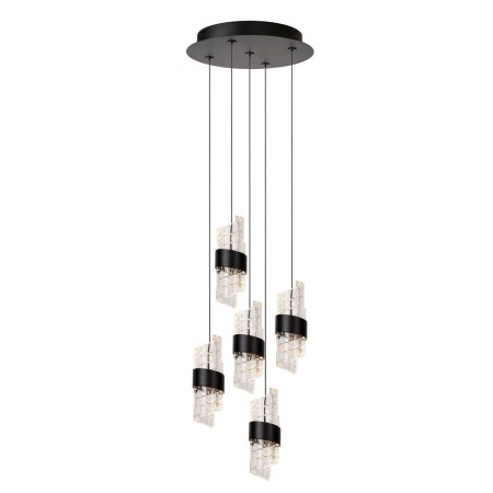 Lucide 13496/36/30 KLIGANDE - Lampa wisząca - 30 cm - Ściemniacz LED - 5x8W 2700K - Czarny