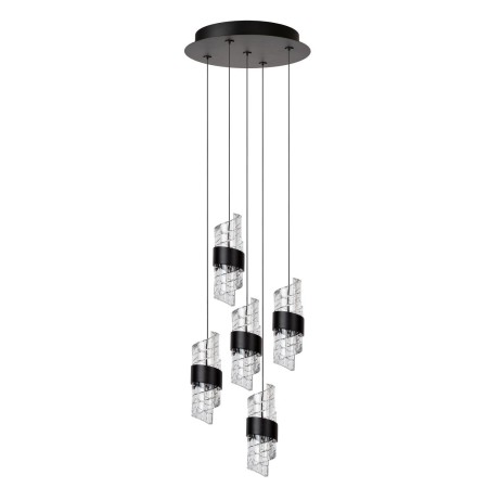 Lucide 13496/36/30 KLIGANDE - Lampa wisząca - 30 cm - Ściemniacz LED - 5x8W 2700K - Czarny
