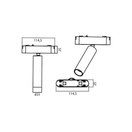 lampa led do szynoprzewodu magnetycznego 48V 7W 4000K Spot 36° czarna
