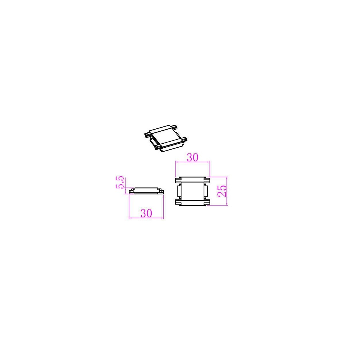 łącznik szynoprzewodu magnetycznego 48V czarny
