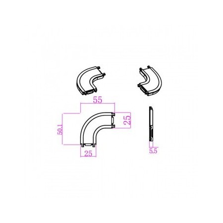 Łącznik zaokrąglony do szyny magnetycznej lighting VT 48V