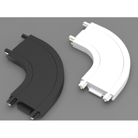 łącznik zaokrąglony do szynoprzewodu magnetycznego 48V czarny