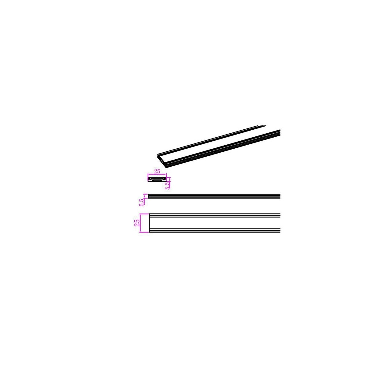 szynoprzewód magnetyczny 48V 1m biały natynkowy