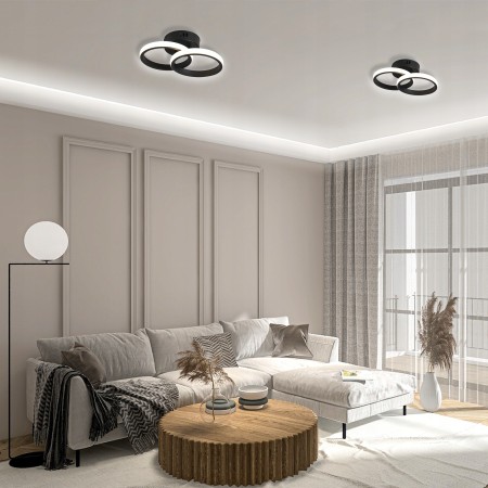 Czarna mała lampa 13W LED - 1430lm - 4000K - idealna do przedpokoju - Lighting VT0257 - okrągła