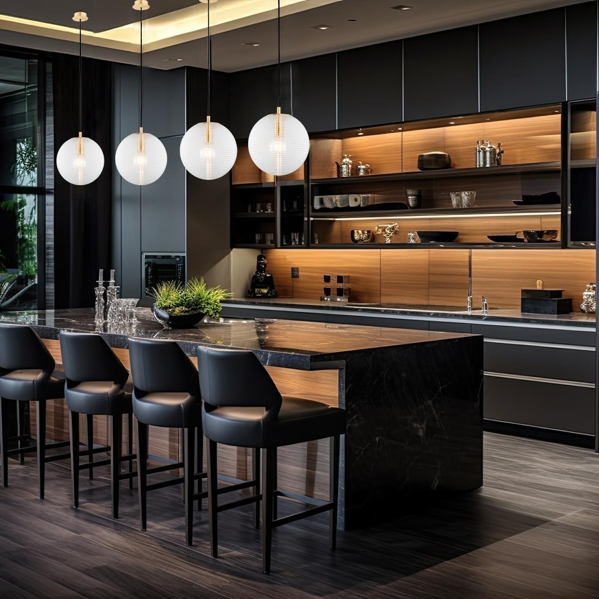 lampa wisząca 1 pł. EVANS kolor transparentny, mosiądz szczotkowany (ryflowania poziomo) polskiej manufaktury Argon