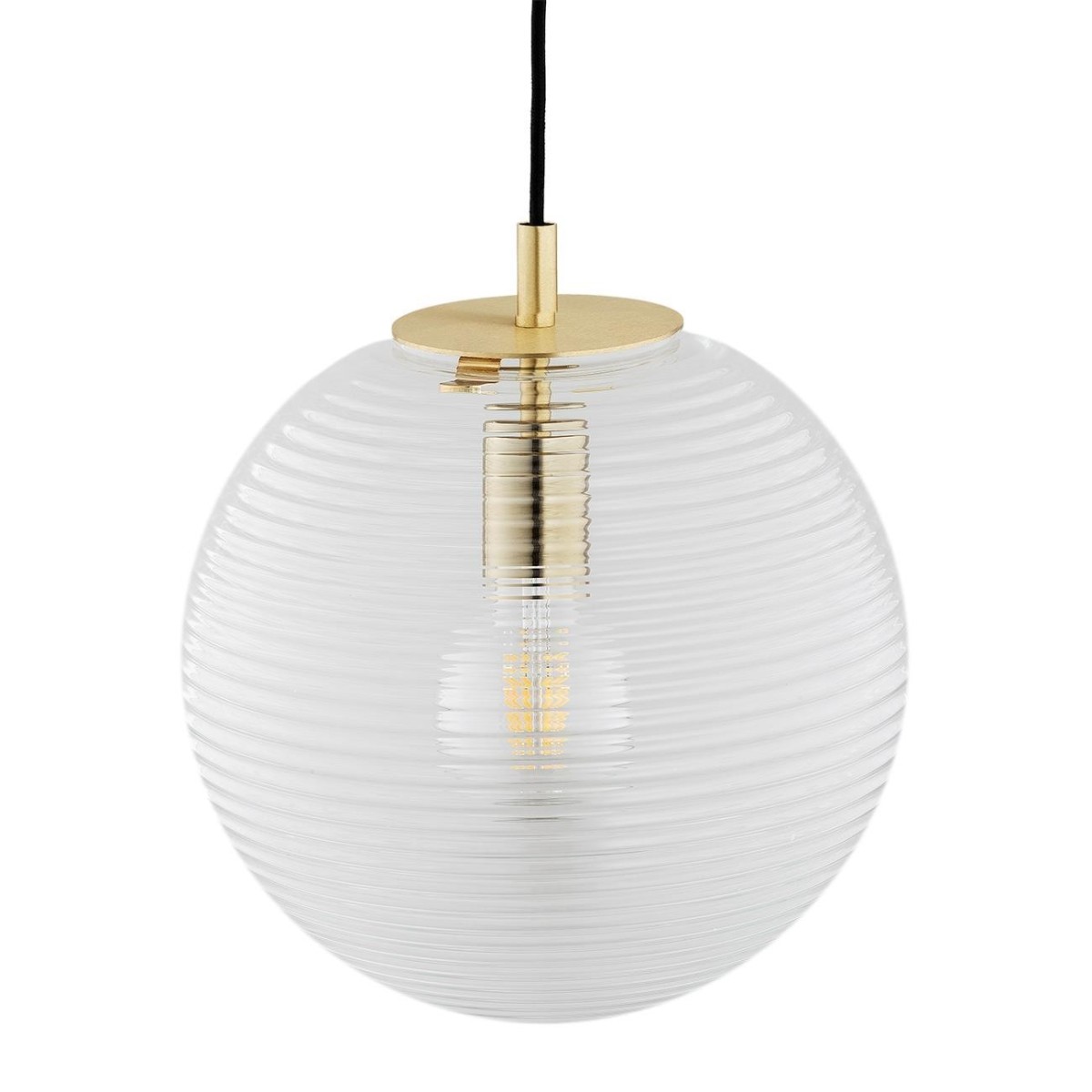 lampa wisząca 1 pł. EVANS kolor transparentny, mosiądz szczotkowany (ryflowania poziomo) polskiej manufaktury Argon