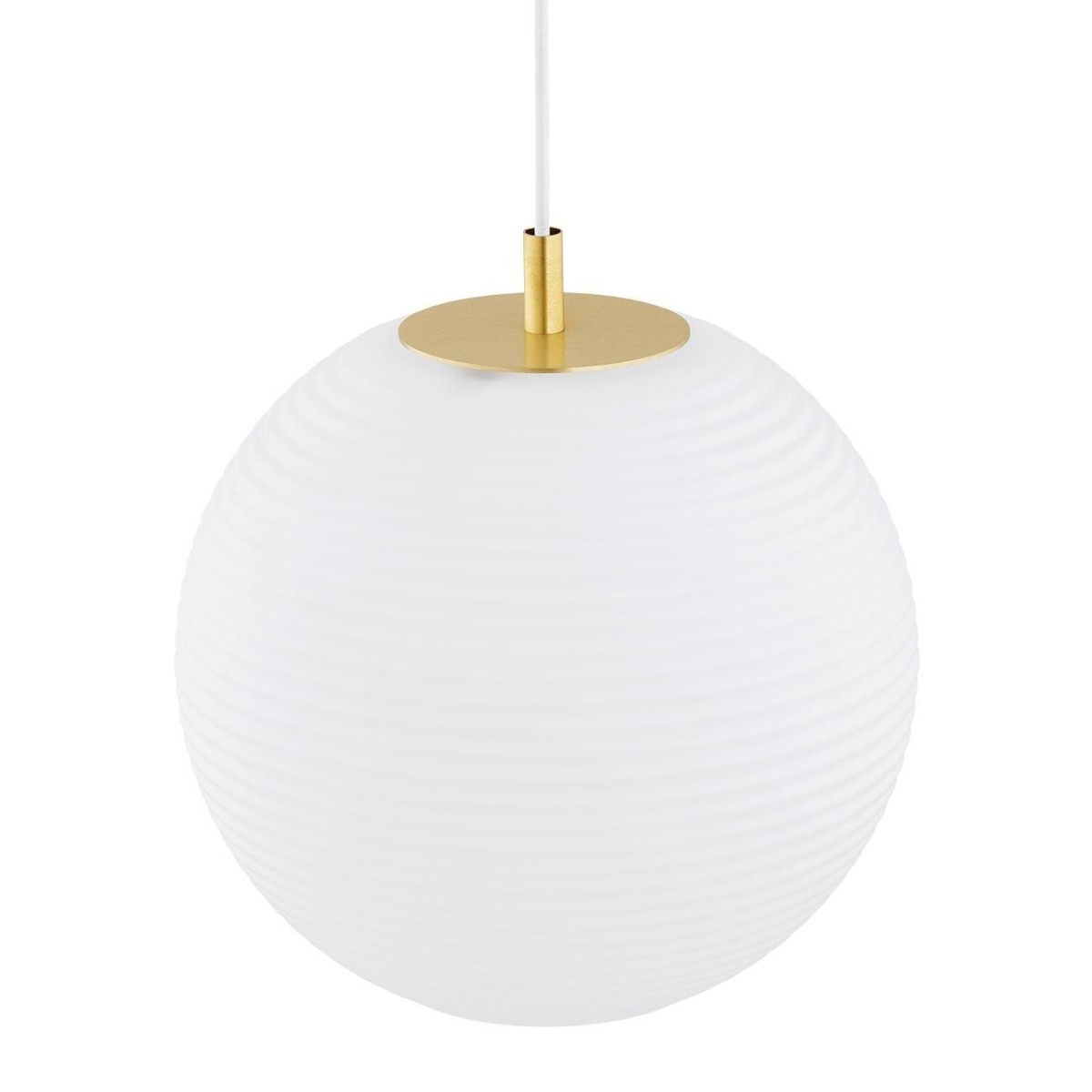 lampa wisząca 1 pł. EVANS kolor opal mat, mosiądz szczotkowany (ryflowania poziomo) polskiej manufaktury Argon