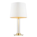 lampa stołowa 1 pł. HAMPTON kolor kremowy (złoty środek), transparentny (ryflowany), mosiądz szczotkowany